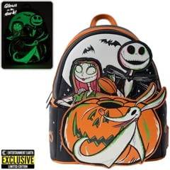 Embrace the spooky magic with Loungefly's Nightmare Before Christmas 100 Glow-in-the-Dark Mini-Backpack. A must-have for fans of this iconic Disney film. Limited stock available!