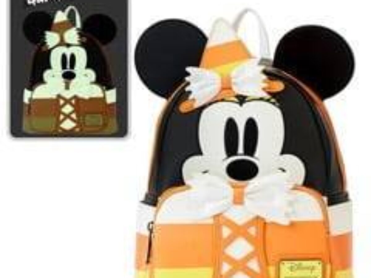 NWT Minnie Mouse Candy Corn Glow In The Dark Mini Backpack Minnie Mouse Cosplay Floral Pumpkin Glow Mini Backpack  main image 3