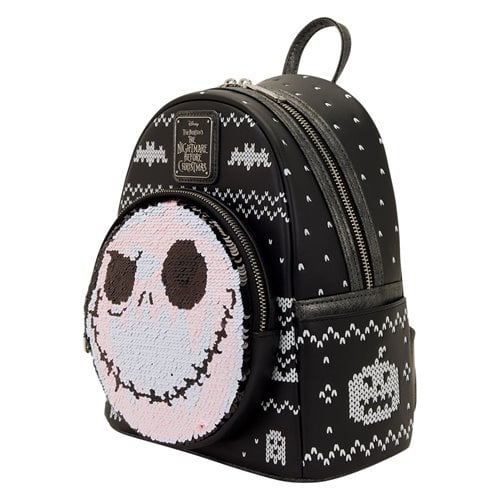 Loungefly - The Nightmare Before Christmas Jack Skellington Reversible Sequin Mini-Backpack - Image 5