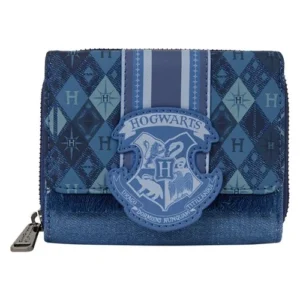 Loungefly - Harry Potter Houses of Hogwarts Denim Tri-Fold Wallet