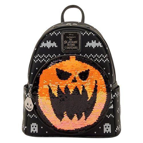 Loungefly - The Nightmare Before Christmas Jack Skellington Reversible Sequin Mini-Backpack - Image 4