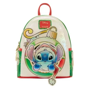 Loungefly - Lilo and Stitch Stitch and Scrump Iridescent Holiday Ornament Mini-Backpack