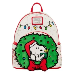 Loungefly - Peanuts Snoopy and Woodstock Holiday Plush Wreath Mini-Backpack