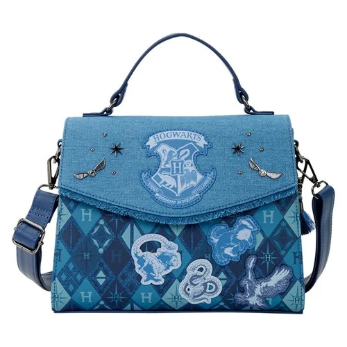 Loungefly - Harry Potter Houses of Hogwarts Denim Crossbody Bag