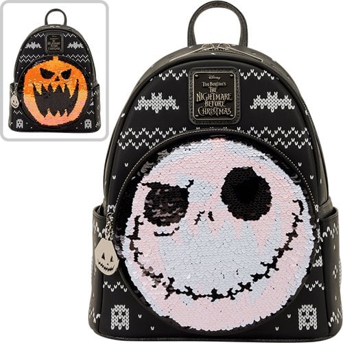 Loungefly - The Nightmare Before Christmas Jack Skellington Reversible Sequin Mini-Backpack