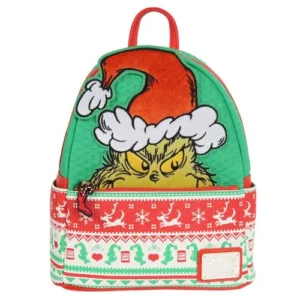 Loungefly - How the Grinch Stole Christmas Grinch Christmas Sweater Mini-Backpack - Entertainment Earth Exclusive